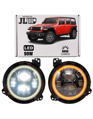 JEEP WRANGLER JL 2018+ FARI ANTERIORI LED 9" (Cod. AP-5660-3784F_A4x4)