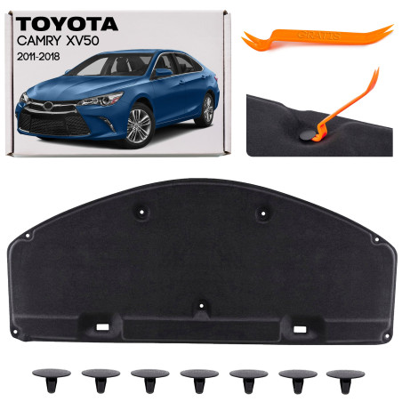 TOYOTA CAMRY VII XV50 2011-2018 PANNELLO FONOASSORBENTE COFANO KIT CON CLIP 5334106210 (Cod. AP-20AA