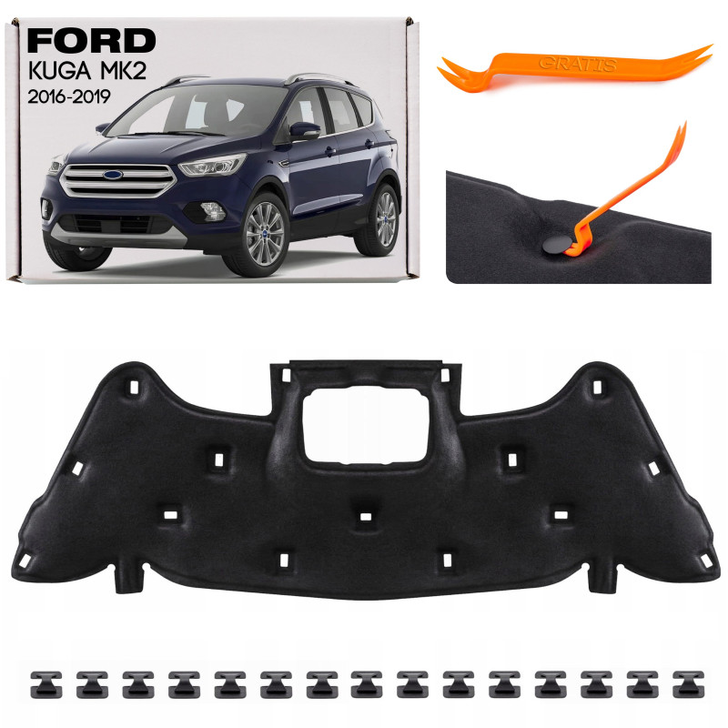 FORD KUGA MK2 II 2016-2019 RESTYLING PANNELLO FONOASSORBENTE COFANO GV44S16746AC + CLIP (Cod. AP-E00