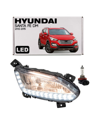 HYUNDAI SANTA FE III DM 2012-2015 PRE-RESTYLING FENDINEBBIA + FARO DRL LED PER DIURNE DESTRA 92202A1