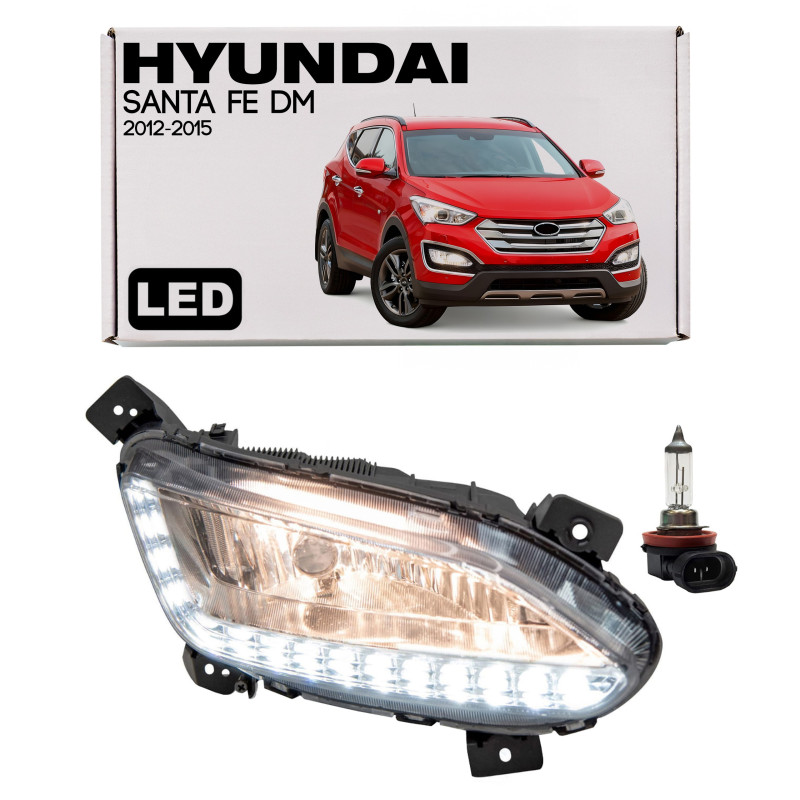 HYUNDAI SANTA FE III DM 2012-2015 PRE-RESTYLING FENDINEBBIA + FARO DRL LED PER DIURNE DESTRA 92202A1