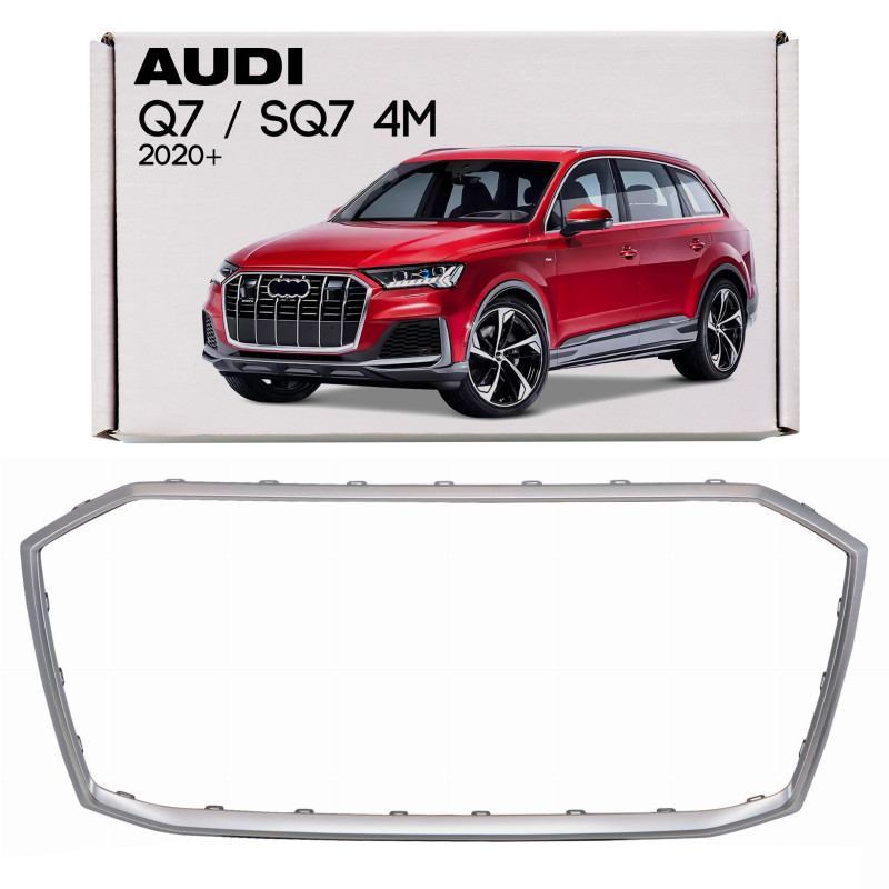 AUDI Q7 / SQ7 4M 2020+ RESTYLING ARGENTO SATINATA CORNICE MASCHERINA 4M0853651AJ (Cod. AP-2A04-504B1