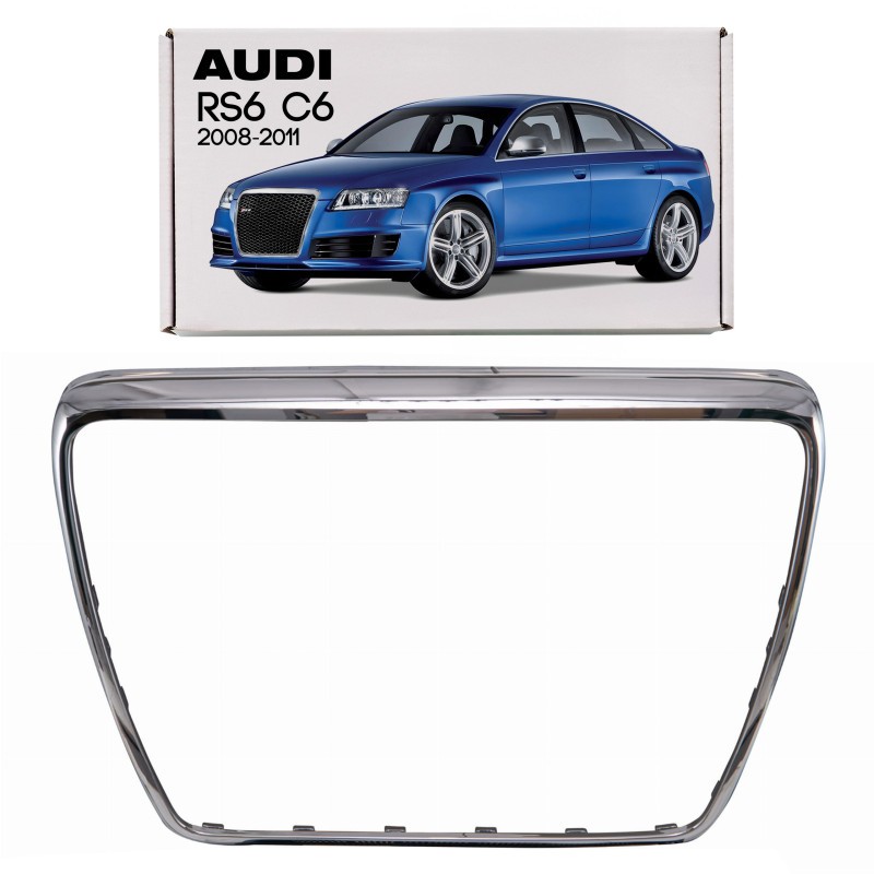 AUDI RS6 C6 4F 2008-2011 RESTYLING CORNICE MASCHERINA CROMATA 4F0853651 (Cod. AP-5D84-8721B_A4x4)