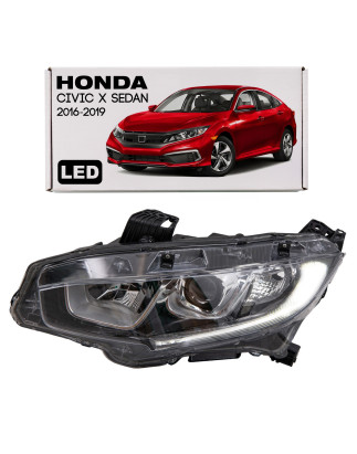 HONDA CIVIC X 2016-2019 berlina PRE-RESTYLING FARO ANTERIORE LED SINISTRA 33150TBAA01 (Cod. AP-AB2B-