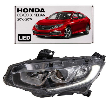 HONDA CIVIC X 2016-2019 berlina PRE-RESTYLING FARO ANTERIORE LED SINISTRA 33150TBAA01 (Cod. AP-AB2B-