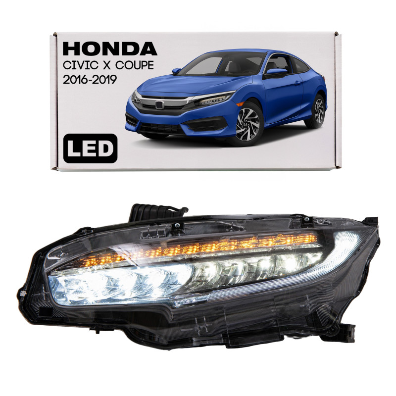 HONDA CIVIC X 2016-2019 COUPE PRE-RESTYLING FARO ANTERIORE LED SINISTRA 33150TEDP11 (Cod. AP-E817-75