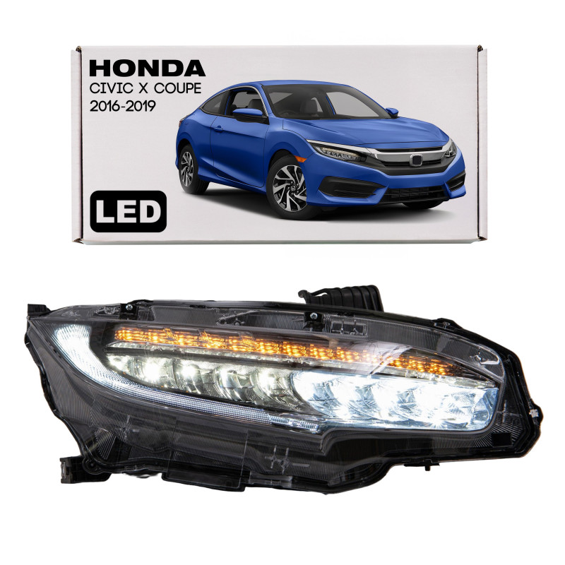 HONDA CIVIC X 2016-2019 COUPE PRE-RESTYLING FARO ANTERIORE LED DESTRA 33100TEDP11 (Cod. AP-6418-3870