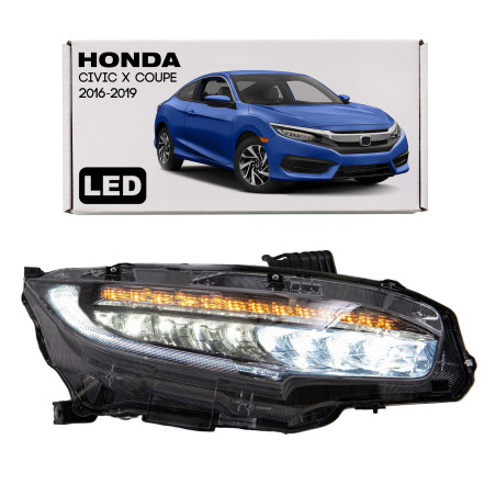 HONDA CIVIC X 2016-2019 COUPE PRE-RESTYLING FARO ANTERIORE LED DESTRA 33100TEDP11 (Cod. AP-6418-3870
