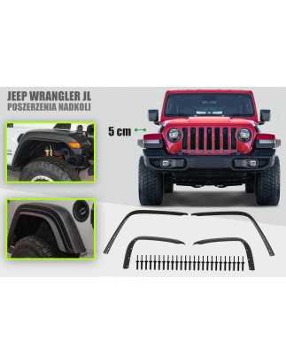 JEEP WRANGLER JL 2018+ AGGIUNTIVI ALLARGAMENTI PASSARUOTA HIGH TOP RUBICON 5 CM (Cod. AP-850D-244FC_