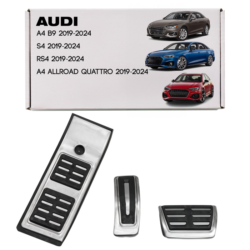AUDI A4 S4 RS4 2019-2024 RESTYLING COPRIPEDALI CAMBIO AUTOMATICO PER PEDALI APPLICATI (Cod. AP-0FE7-