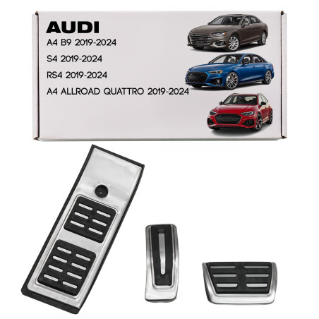 AUDI A4 S4 RS4 2019-2024 RESTYLING COPRIPEDALI CAMBIO AUTOMATICO PER PEDALI APPLICATI (Cod. AP-0FE7-