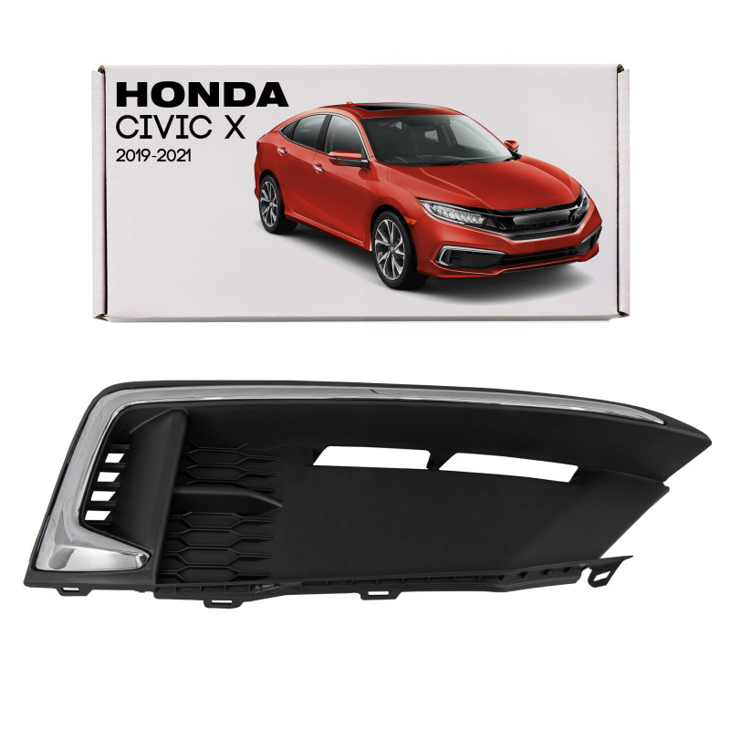 HONDA CIVIC X 2019-2021 berlina RESTYLING GRIGLIA FENDINEBBIA CON CROMATA CON MODANATURA DESTRA 7118
