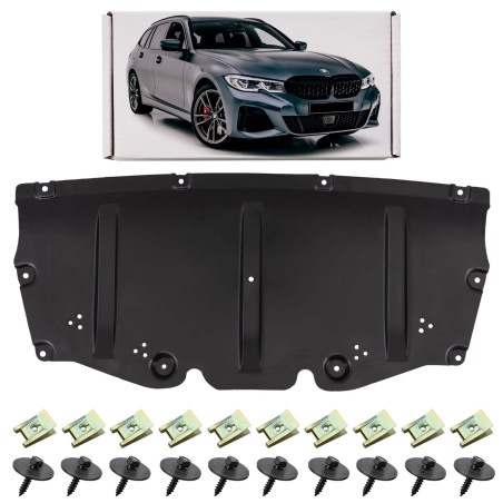 BMW SERIA 3 G21 2018+ PIASTRA PROTEZIONE PER MOTORE ANTERIORE CON KIT VITI 51757340857 (Cod. AP-1325