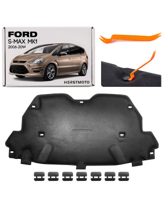 FORD S-MAX MK1 E 2006-2014 PANNELLO FONOASSORBENTE COFANO KIT CON CLIP AM21U16746AA (Cod. AP-C07E-96