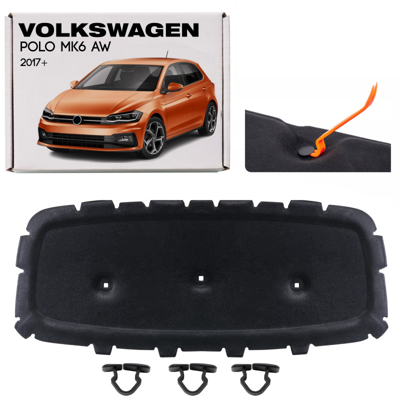 VOLKSWAGEN POLO MK6 VI AW 2017+PANNELLO FONOASSORBENTE KIT CON CLIP 2G0863831 (Cod. AP-28FC-57161_A4