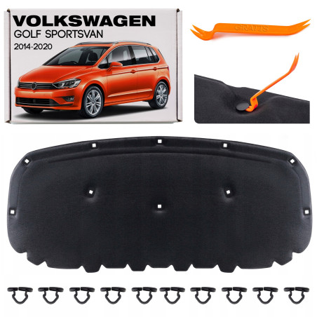 VOLKSWAGEN GOLF SPORTSVAN 2014-2020 PANNELLO FONOASSORBENTE COFANO KIT CON CLIP 510863831 (Cod. AP-3