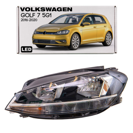 VOLKSWAGEN GOLF 7 VII 5G1 2016-2020 RESTYLING FARO ANTERIORE DRL LED CON LAMPADA FENDINEBBIA SINISTR