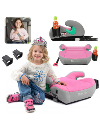SEGGIOLINO AUTO RONDELLA SEDILE CON ISOFIX GRIGIO-ROSA R129 125-150 CM (Cod. AP-CBAE-17715_A4x4)