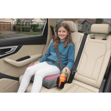 SEGGIOLINO AUTO RONDELLA SEDILE CON ISOFIX GRIGIO-ROSA R129 125-150 CM (Cod. AP-CBAE-17715_A4x4)