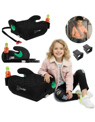 SEGGIOLINO AUTO RONDELLA SEDILE CON ISOFIX NERO TRAPUNTATO R129 125-150 CM (Cod. AP-1B2F-582AA_A4x4)