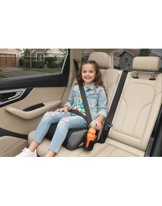 SEGGIOLINO AUTO RONDELLA SEDILE NERO-GRIGIO R129 125-150 CM (Cod. AP-049D-361B9_A4x4)