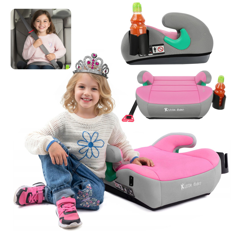 SEGGIOLINO AUTO RONDELLA SEDILE GRIGIO-ROSA R129 125-150 CM (Cod. AP-9AF6-279DE_A4x4)