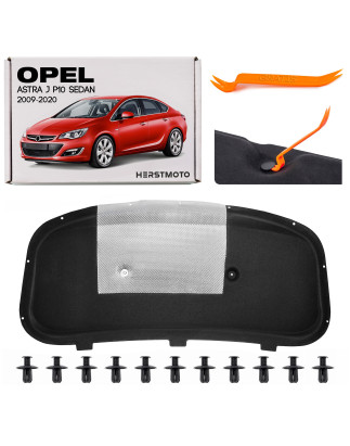 OPEL ASTRA J P10 berlina 2009-2020 PANNELLO FONOASSORBENTE COFANO CON KIT CLIP 13272647 (Cod. AP-383