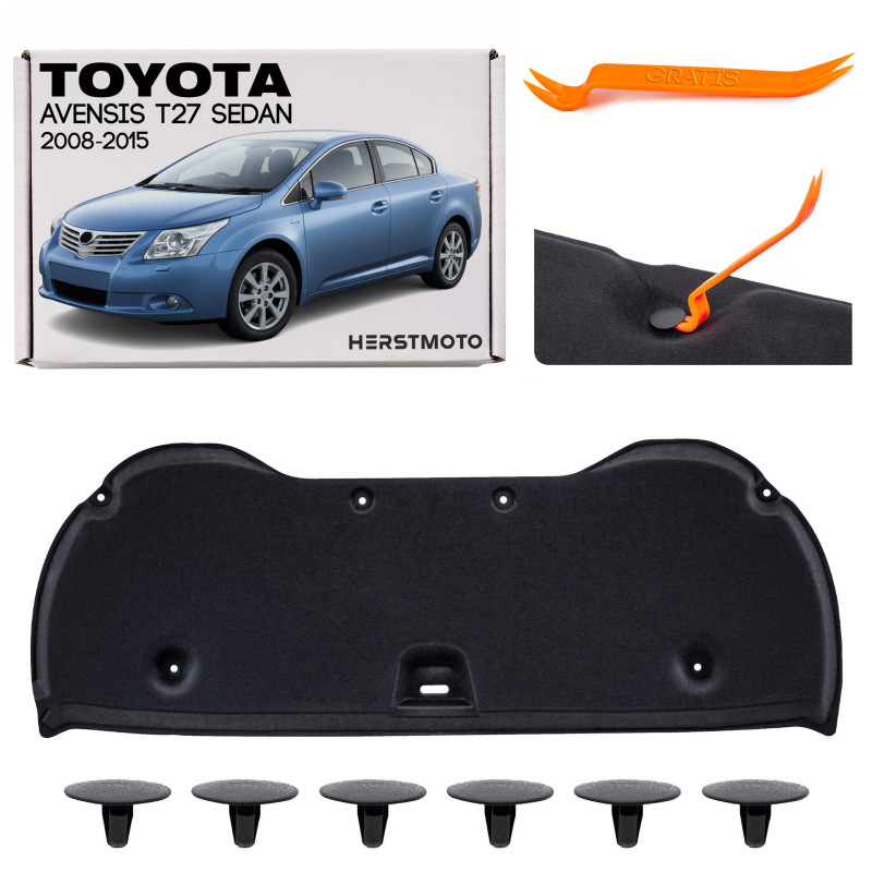TOYOTA AVENSIS III T27 berlina 2008-2015 PRIMA DEL SECONDO RESTYLING PANNELLO FONOASSORBENTE COFANO 