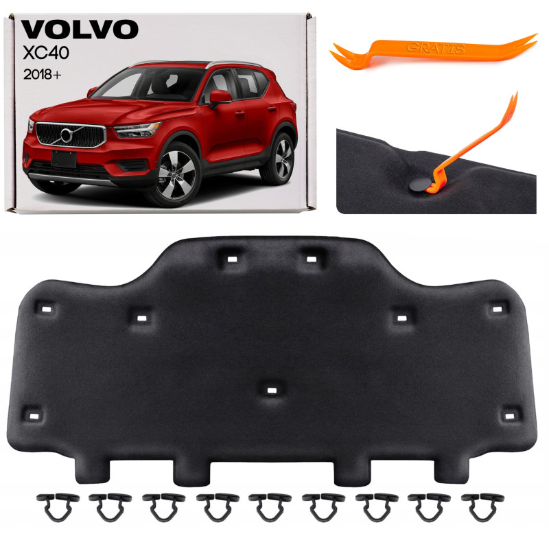VOLVO XC40 2018+ PANNELLO FONOASSORBENTE COFANO CON KIT CLIP 31442796 / 32347589 (Cod. AP-1151-52501