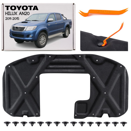 TOYOTA HILUX VII AN20 2011-2015 RESTYLING PANNELLO FONOASSORBENTE COFANO CON KIT CLIP 533410K150 (Co