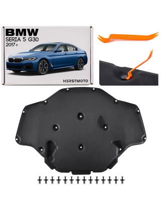 BMW SERIA 5 G30 2017+ PANNELLO FONOASSORBENTE COFANO KIT CON CLIP 51487352219 (Cod. AP-7C73-44085_A4