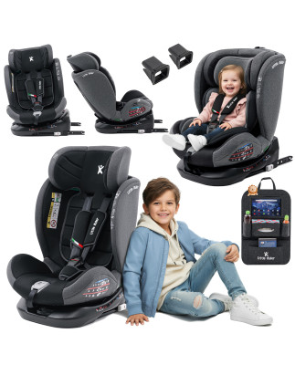 SEGGIOLINO AUTO GIREVOLE ALEXANDER 360° NERO-GRIGIO 40-150 CM E-SIZE R129 + ISOFIX (Cod. AP-604F-75