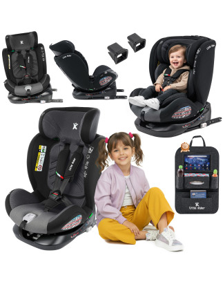 SEGGIOLINO AUTO GIREVOLE ALEXANDER 360° GRIGIO-NERO 40-150 CM E-SIZE R129 + ISOFIX (Cod. AP-C9BE-39