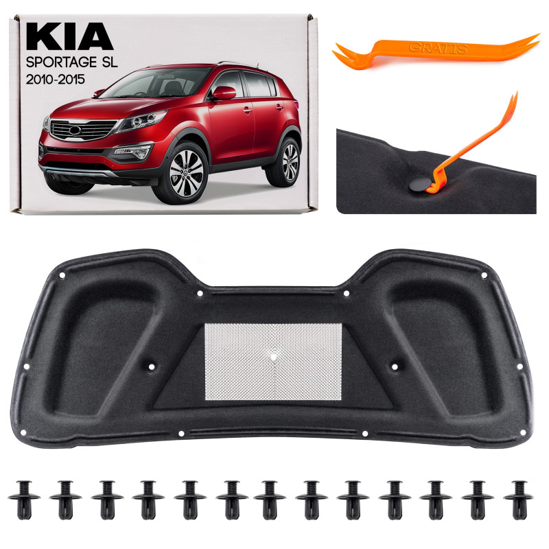 KIA SPORTAGE III SL 2010-2015 PANNELLO FONOASSORBENTE COFANO KIT CON CLIP 811253W000 (Cod. AP-972B-6