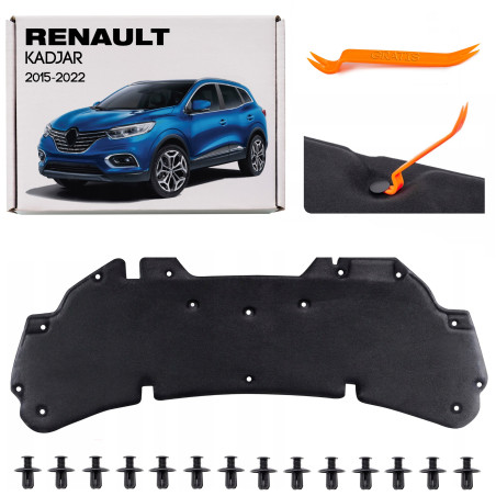 RENAULT KADJAR 2015-2022 PANNELLO FONOASSORBENTE COFANO KIT CON CLIP 658400904R (Cod. AP-6F83-28913_
