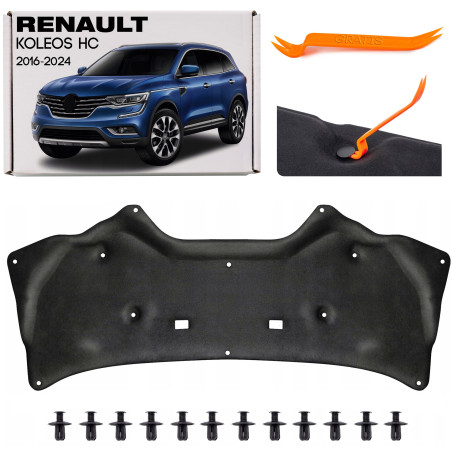 RENAULT KOLEOS II HC 2016-2024 PANNELLO FONOASSORBENTE COFANO KIT CON CLIP 658406554R (Cod. AP-C70A-