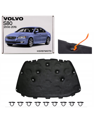 VOLVO S80 II 2006-2016 PANNELLO FONOASSORBENTE COFANO CON KIT CLIP 31298731 (Cod. AP-B38E-674A7_A4x4