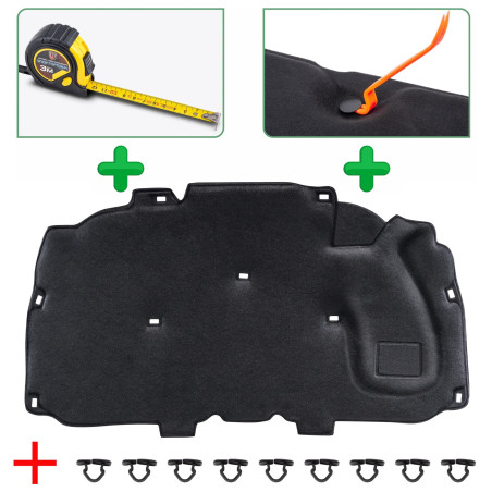 VOLVO S40 II 2004-2012 DIESEL PANNELLO FONOASSORBENTE COFANO KIT CON CLIP 30715979 (Cod. AP-082E-479