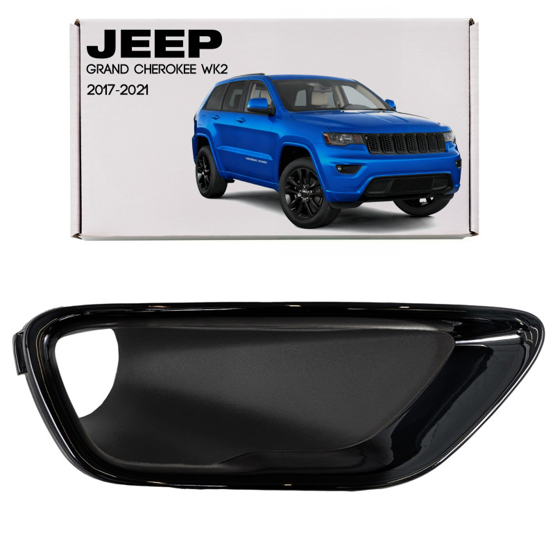 JEEP GRAND CHEROKEE IV WK2 2017-2021 RESTYLING CORNICE FENDINEBBIA GRIGLIA PARAURTI NERA DESTRA 5YL3