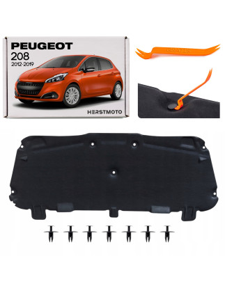 PEUGEOT 208 E 2012-2019 PANNELLO FONOASSORBENTE COFANO 9673774280 + CLIP (Cod. AP-11DA-9275B_A4x4)
