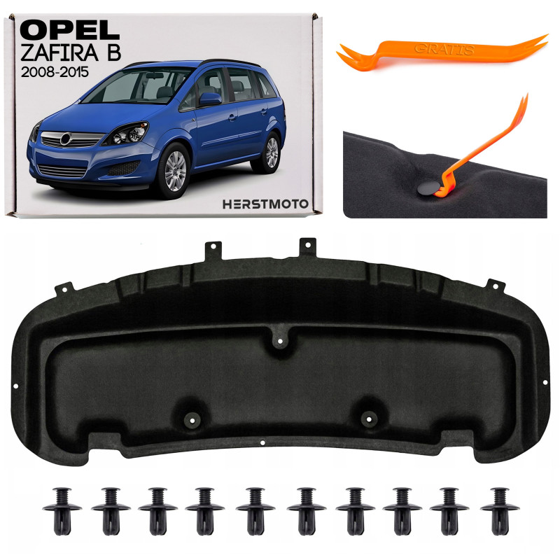 OPEL ZAFIRA B 2008-2015 PANNELLO FONOASSORBENTE COFANO CON KIT CLIP 13151289 (Cod. AP-D974-524BB_A4x