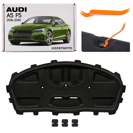 AUDI A5 II F5 2016-2024 PANNELLO FONOASSORBENTE COFANO CON KIT CLIP DI FISSAGGIO 8W6863825 (Cod. AP-
