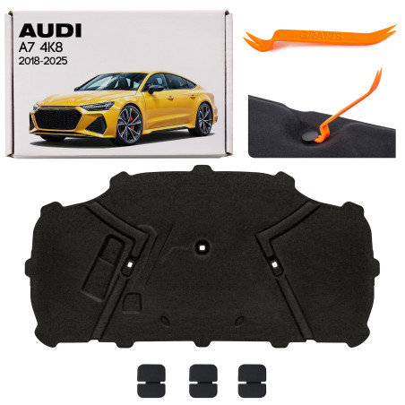 AUDI A7 4K8 2018-2025 PANNELLO FONOASSORBENTE COFANO CON KIT CLIP DI FISSAGGIO 4K8863825A (Cod. AP-A