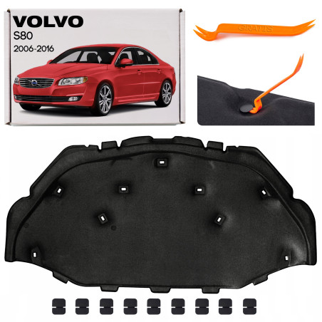 VOLVO S80 II 2006-2016 PANNELLO FONOASSORBENTE COFANO CON KIT CLIP 31352181 (Cod. AP-DE30-133A2_A4x4