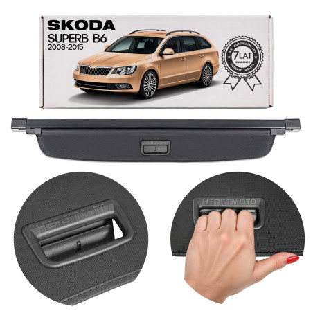 SKODA SUPERB II B6 2008-2015 STATION WAGON CAPPELLIERA COPRIBAGAGLI NERA 3T9867871E (Cod. AP-1889-60