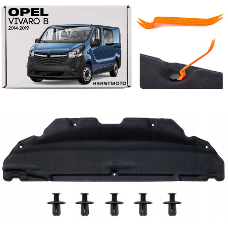 OPEL VIVARO B II 2014-2019 PANNELLO FONOASSORBENTE COFANO CON KIT CLIP 658402174R 93868423 (Cod. AP-