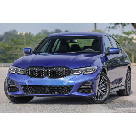 BMW SERIA 3 G20 2018+ TUNING MASCHERINA ANTERIORE DIAMOND ARGENTO MASCHERINA DOPPIO RENE VERSIONE CO