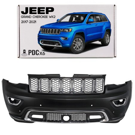 JEEP GRAND CHEROKEE IV WK2 2017-2021 DOPO IL SECONDO RESTYLING COMPLETO CROMATO PARAURTI ANTERIORE C