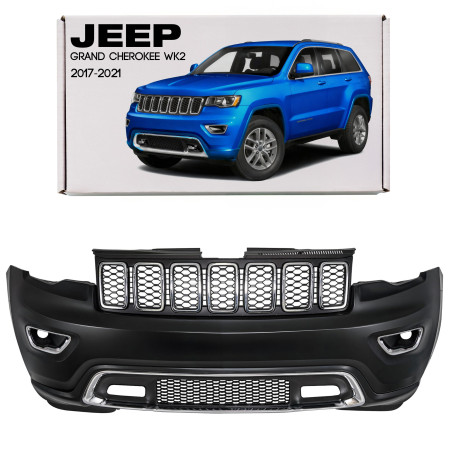 JEEP GRAND CHEROKEE IV WK2 2017-2021 DOPO IL SECONDO RESTYLING CROMATO COMPLETO PARAURTI ANTERIORE S
