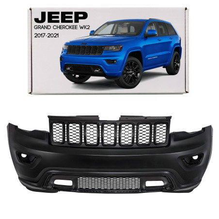JEEP GRAND CHEROKEE IV WK2 2017-2021 DOPO IL SECONDO RESTYLING NERO COMPLETO PARAURTI ANTERIORE SENZ